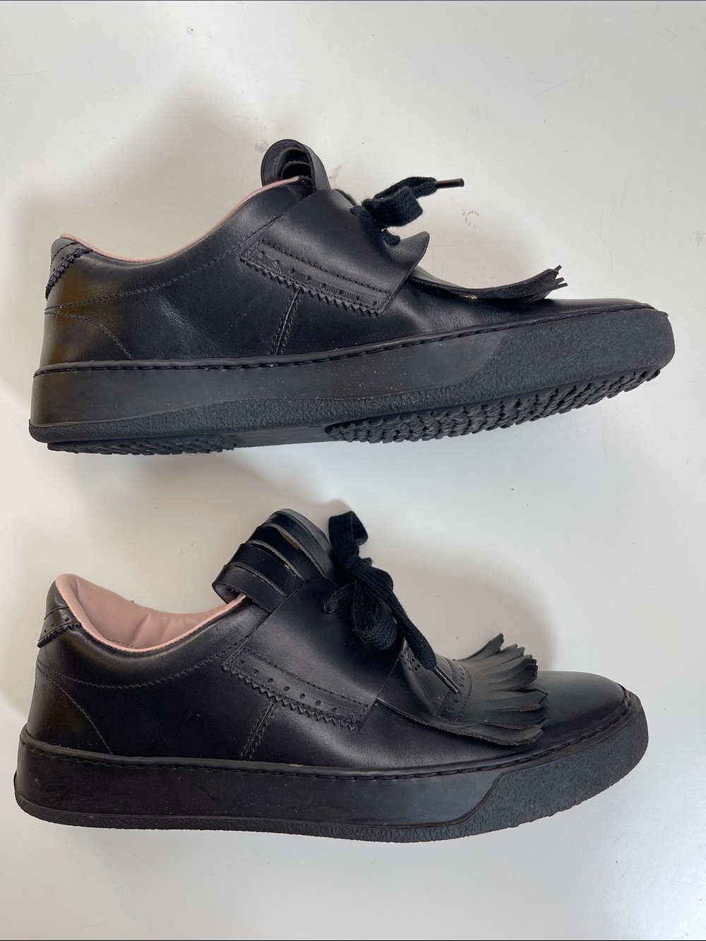 Vivienne Westwood like New sneakers Black Leather Fringe Lace-Up Shoe IT 37
